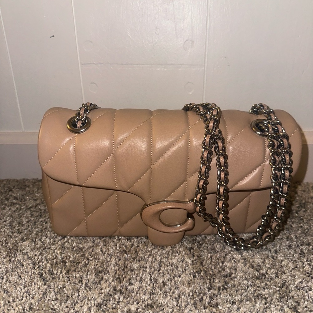 Coach Tan Quilted Tabby 26